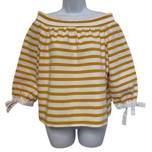 J. Crew Women's Off the Shoulder Striped Tie
Sleeves Top